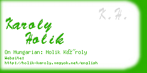 karoly holik business card
